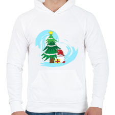 PRINTFASHION Karácsony4 - Férfi kapucnis pulóver - Fehér férfi pulóver, kardigán