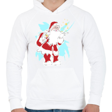 PRINTFASHION Karácsony5 - Férfi kapucnis pulóver - Fehér