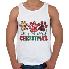 PRINTFASHION Karácsony 3 kutyamanccsal - Férfi atléta - Fehér atléta, trikó
