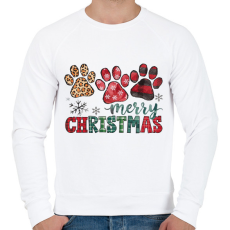 PRINTFASHION Karácsony 3 kutyamanccsal - Férfi pulóver - Fehér