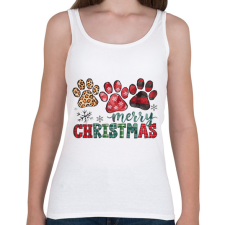 PRINTFASHION Karácsony 3 kutyamanccsal - Női atléta - Fehér női trikó