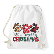 PRINTFASHION Karácsony 3 kutyamanccsal - Sportzsák, Tornazsák - Fehér tornazsák