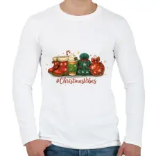 PRINTFASHION Karácsony bakancs,sapka, dísz - Férfi hosszú ujjú póló - Fehér férfi póló