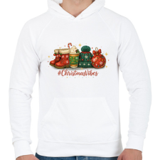 PRINTFASHION Karácsony bakancs,sapka, dísz - Férfi kapucnis pulóver - Fehér férfi pulóver, kardigán