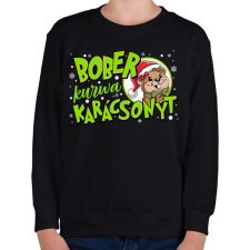 PRINTFASHION Karácsony Bober xmas - Gyerek pulóver - Fekete gyerek pulóver, kardigán