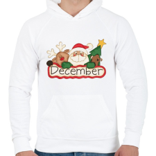 PRINTFASHION Karácsony - December Mézi Télapó Rénszarvas - Férfi kapucnis pulóver - Fehér férfi pulóver, kardigán