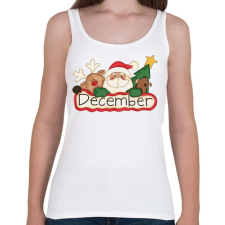 PRINTFASHION Karácsony - December Mézi Télapó Rénszarvas - Női atléta - Fehér női trikó