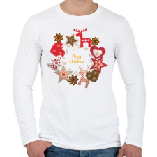PRINTFASHION Karácsony - karácsonyi díszek - Férfi hosszú ujjú póló - Fehér férfi póló