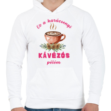 PRINTFASHION karácsony kávé - Férfi kapucnis pulóver - Fehér