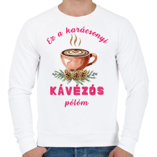 PRINTFASHION karácsony kávé - Férfi pulóver - Fehér férfi pulóver, kardigán