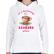 PRINTFASHION karácsony kávé - Női kapucnis pulóver - Fehér
