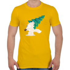 PRINTFASHION Karácsony - kis rókával - Férfi póló - Sárga