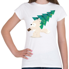 PRINTFASHION Karácsony - kis rókával - Női póló - Fehér női póló