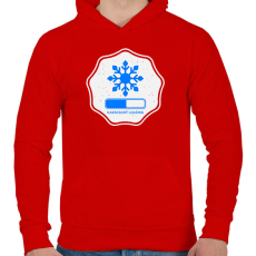 PRINTFASHION KARÁCSONY LOADING  - Férfi kapucnis pulóver - Piros