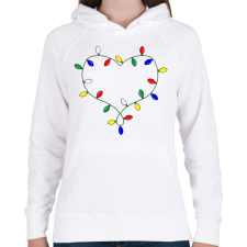 PRINTFASHION Karácsony love - Női kapucnis pulóver - Fehér női pulóver, kardigán