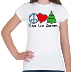 PRINTFASHION Karácsony - peace love christmas - Női póló - Fehér