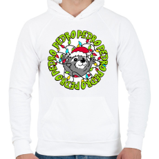 PRINTFASHION Karácsony Pedro xmas - Férfi kapucnis pulóver - Fehér