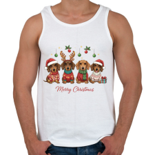 PRINTFASHION karácsony tacskós - Férfi atléta - Fehér atléta, trikó