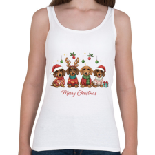 PRINTFASHION karácsony tacskós - Női atléta - Fehér női trikó