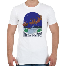 PRINTFASHION Karácsony télapó szánon - Férfi póló - Fehér