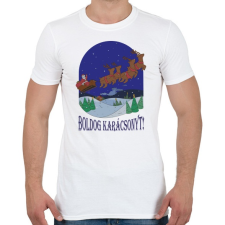 PRINTFASHION Karácsony - Télapó szánon  - Férfi póló - Fehér férfi póló