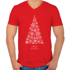 PRINTFASHION Karácsony ünnepe - Férfi V-nyakú póló - Piros férfi póló