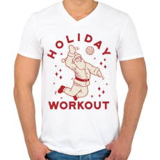 PRINTFASHION Karácsony Ünnepi edzés - Férfi V-nyakú póló - Fehér