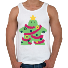 PRINTFASHION Karácsonyfa ember - Férfi atléta - Fehér atléta, trikó