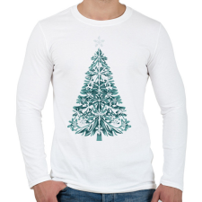 PRINTFASHION Karácsonyfa - Férfi hosszú ujjú póló - Fehér férfi póló