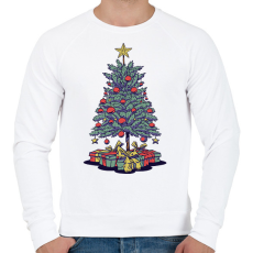 PRINTFASHION Karácsonyfa - Férfi pulóver - Fehér