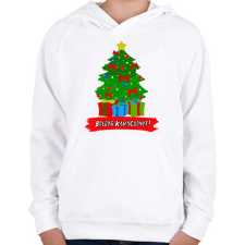 PRINTFASHION karácsonyfa - Gyerek kapucnis pulóver - Fehér gyerek pulóver, kardigán