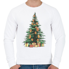 PRINTFASHION Karácsonyfa hotdoggal - Férfi pulóver - Fehér férfi pulóver, kardigán