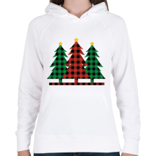 PRINTFASHION Karácsonyfák - Női kapucnis pulóver - Fehér női pulóver, kardigán