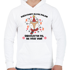 PRINTFASHION Karácsonyi alvós pólóm - Férfi kapucnis pulóver - Fehér férfi pulóver, kardigán