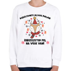 PRINTFASHION Karácsonyi alvós pólóm - Gyerek pulóver - Fehér