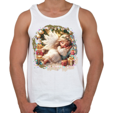 PRINTFASHION Karácsonyi angyal - Férfi atléta - Fehér