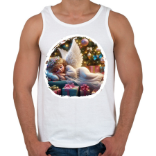 PRINTFASHION Karácsonyi angyal - Férfi atléta - Fehér női trikó