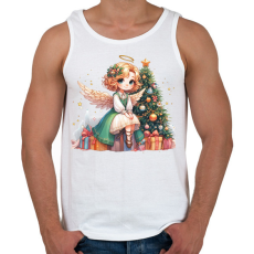 PRINTFASHION Karácsonyi angyal - Férfi atléta - Fehér