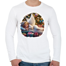 PRINTFASHION Karácsonyi angyal - Férfi hosszú ujjú póló - Fehér férfi póló