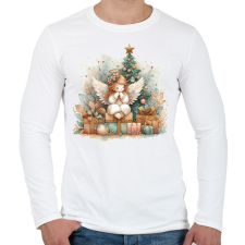 PRINTFASHION Karácsonyi angyal - Férfi hosszú ujjú póló - Fehér férfi póló