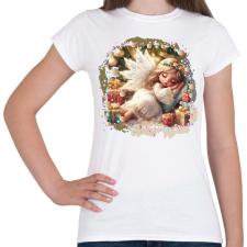 PRINTFASHION Karácsonyi angyal - Női póló - Fehér női póló