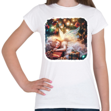 PRINTFASHION Karácsonyi angyal - Női póló - Fehér női póló