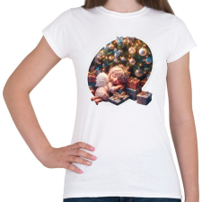 PRINTFASHION Karácsonyi angyal - Női póló - Fehér női póló