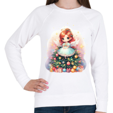 PRINTFASHION Karácsonyi angyal - Női pulóver - Fehér
