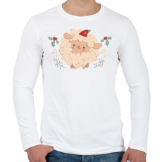 PRINTFASHION Karácsonyi bárány - Férfi hosszú ujjú póló - Fehér