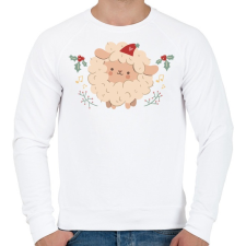 PRINTFASHION Karácsonyi bárány - Férfi pulóver - Fehér férfi pulóver, kardigán