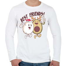 PRINTFASHION Karácsonyi barátok - Férfi hosszú ujjú póló - Fehér férfi póló