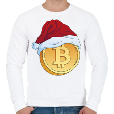 PRINTFASHION Karácsonyi bitcoin - Férfi pulóver - Fehér férfi pulóver, kardigán