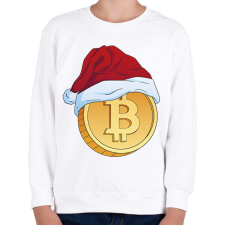 PRINTFASHION Karácsonyi bitcoin - Gyerek pulóver - Fehér gyerek pulóver, kardigán