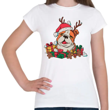 PRINTFASHION Karácsonyi bulldog - Női póló - Fehér női póló